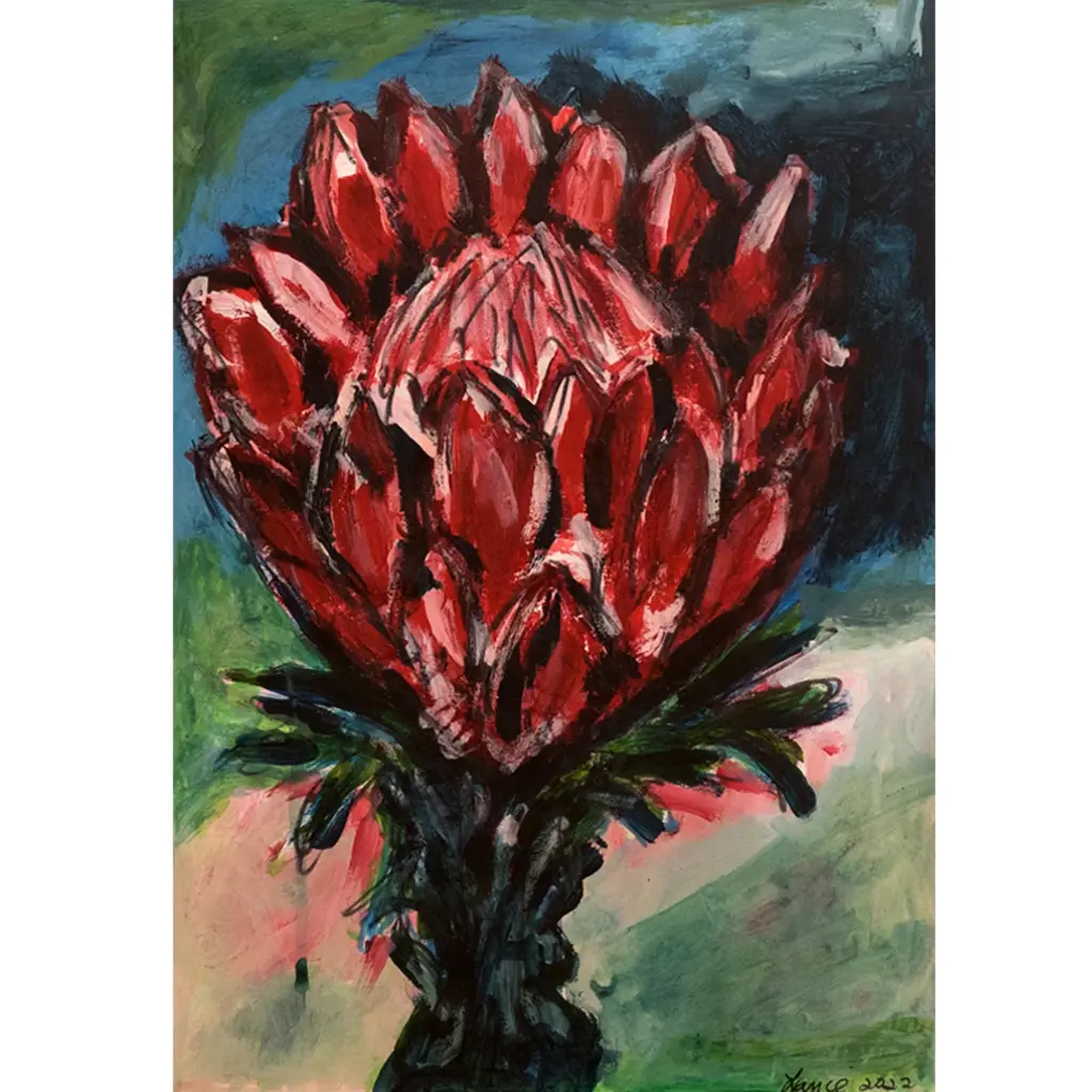Red Cape Protea — Travice Rabinowitz